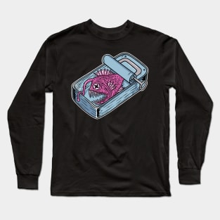 Ugly Angler Fish in Tin Can Illustration // Deep Sea Anglerfish Long Sleeve T-Shirt